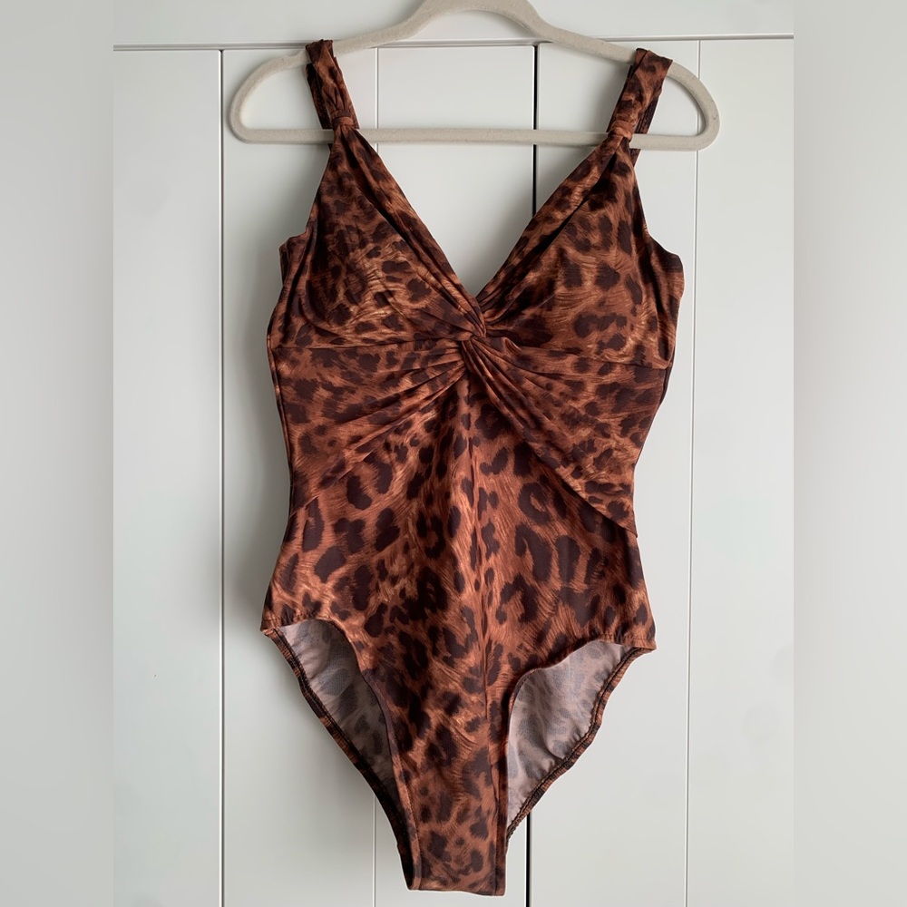Miraclesuit Womens One Piece Animal‎ Leopard Print Swimsuit Size 14